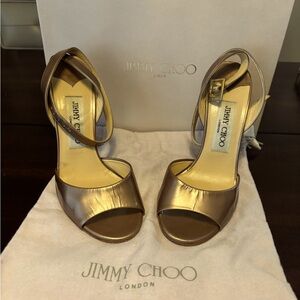 Jimmy Choo heels, size 36. Gold/bronze colour.  3” heel.
